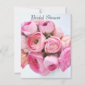 Invitation PInk ranunculus douche nuptiale (Devant)