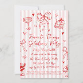 Invitation Pink & Red Favorite Things Galentine’s Day Party (Devant)