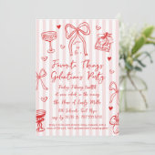 Invitation Pink & Red Favorite Things Galentine’s Day Party (Debout devant)