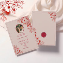 Pink Red Floral Photo Wedding