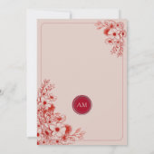 Invitation Pink Red Floral Photo Wedding (Dos)