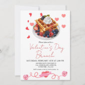 Invitation Pink & Red Heart Saint Valentin Fête du Brunch (Devant)