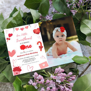 Invitation Pink & Red Heart Valentine Premier anniversaire