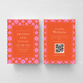Invitation Pink & Red Mid Century Modern All in One Wedding