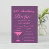 Invitation Pink Restez calme c'est une fête d'anniversaire in (Debout devant)