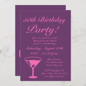 Invitation Pink Restez calme c'est une fête d'anniversaire in (Devant / Derrière)