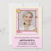 Invitation Pink Retro les années 70 photo Super 81e anniversa (Devant)