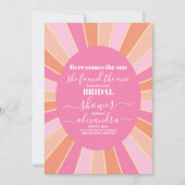 Invitation Pink Retro voici la Fête des mariées du soleil (Devant)