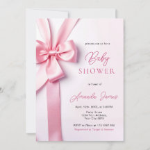 Pink Ribbon Bow Baby Shower
