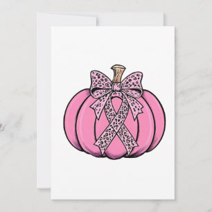 Invitation Pink Ribbon Citrouille Face Halloween Cancer du se