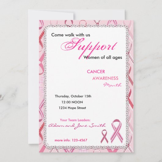 Invitation Pink Ribbons (Dos)