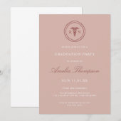 Invitation Pink RN Grad Party Nurse Graduation (Devant / Derrière)