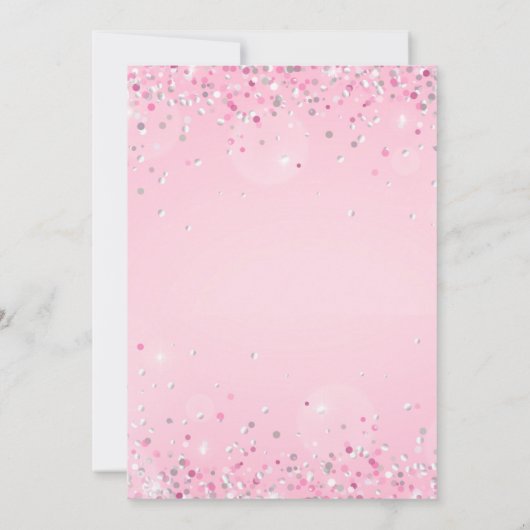 Invitation Pink Roller Skate Glitter Sequin Birthday (Dos)