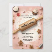 Invitation Pink Rolling Pin Cookie Swap (Devant)