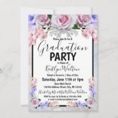 Invitation Pink Rose Bokeh Graduation Party (Devant)
