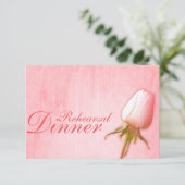 Invitation Pink rose bud mariage de la répétition dîner invit (Debout devant)
