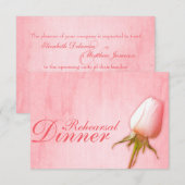 Invitation Pink rose bud mariage de la répétition dîner invit (Devant / Derrière)