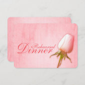 Invitation Pink rose bud mariage de la répétition dîner invit (Devant / Derrière)