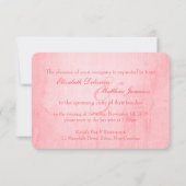 Invitation Pink rose bud mariage de la répétition dîner invit (Dos)