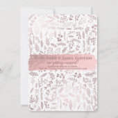 Invitation Pink Rose Gold Foil Moderne Enregistrer la date Ph (Dos)