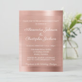 Invitation Pink Rose Gold Mariage partie d'engagement (Debout devant)