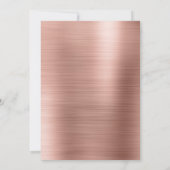 Invitation Pink Rose Gold Mariage partie d'engagement (Dos)