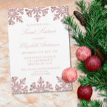 Invitation Pink Rose Gold Snowflake Winter Sweet 16<br><div class="desc">Rose rose or étincelant texturé flocon de neige sweet sixteen d'hiver invitation</div>