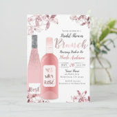 Invitation Pink Rosè Vin & Fleurs d'orchidées Brunch Petit dé (Debout devant)