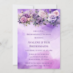 Invitation Pink Rose Violet Alcool Garden Bridesmaiers Déjeun