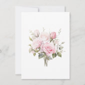 Invitation Pink Roses Bridal Shower Thank You Card (Dos)