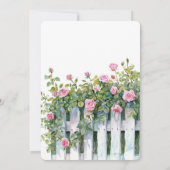Invitation Pink Roses White Picket Fence Bridal Shower (Dos)