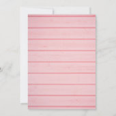 Invitation Pink Rustic Bois Script Baptême Christening (Dos)