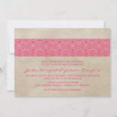 Invitation Pink Rustic Lace Wedding (Devant)