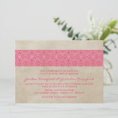 Invitation Pink Rustic Lace Wedding (Debout devant)