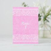 Invitation Pink Rustic Paisley Country Western Numéro de tabl (Debout devant)