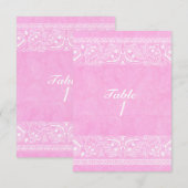 Invitation Pink Rustic Paisley Country Western Numéro de tabl (Devant / Derrière)