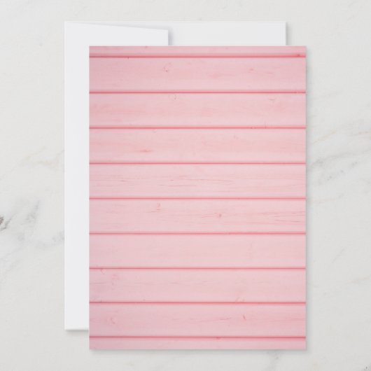 Invitation Pink Rustic Wood Première Communion Intervention (Dos)