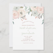 Invitation Pink Sage Mint Vert Mariage Floral moderne (Devant)