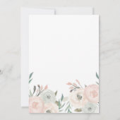 Invitation Pink Sage Mint Vert Mariage Floral moderne (Dos)