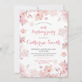 Invitation Pink Sakura Cerry Blossom Sweet 16e anniversaire (Devant)