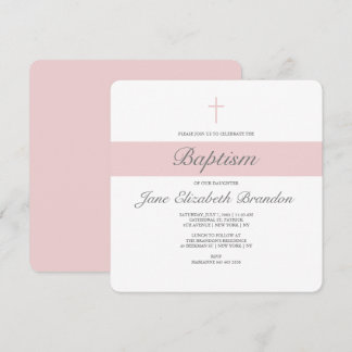 Invitation Pink Sash Baptism