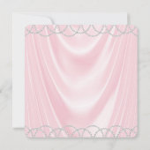 Invitation Pink Satin Pearl Petite Dame Baby shower fille (Dos)
