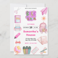 Pink School tools girl Birthday