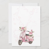 Invitation Pink Scooter plus grande Fête des mariées d'aventu (Dos)