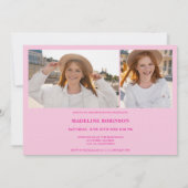 Invitation Pink Script Graduation Party 5 Classe photo (Dos)