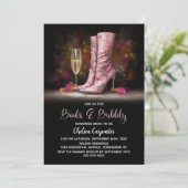Invitation Pink Sequin Boots and Bubbly Bridal Shower (Debout devant)