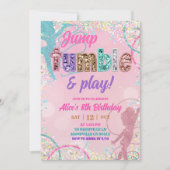 Invitation Pink Sequin glitters gymnastic birthday  (Devant)