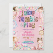 Invitation  Pink Sequin gymnastic girls birthday  (Devant)