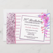 Invitation Pink Sequins 70e anniversaire (Devant)