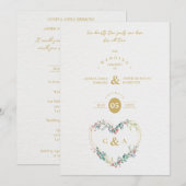 Invitation Pink Shades Heart Luxury Romantic Botanical Floral (Devant / Derrière)